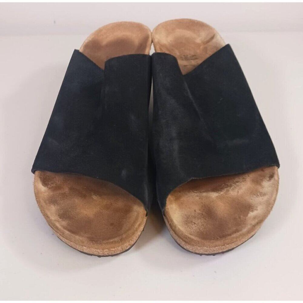 Birkenstock Papillio Wedge Suede Slip-On Open Toe Sandals Black Size EU 41/US 10 - Picture 3 of 6